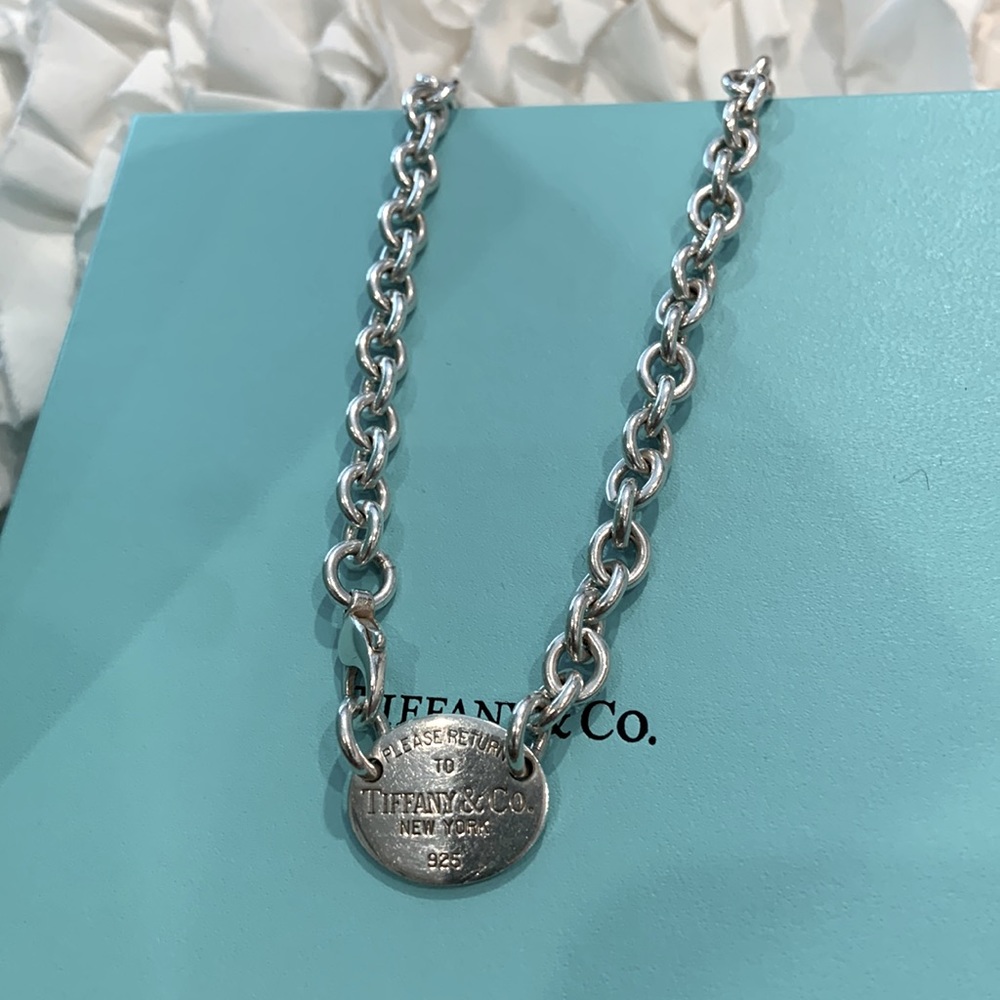 Tiffany 925 Sterling Tag  Necklace